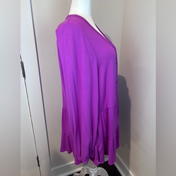 Lane Bryant Purple Tiered Tunic Top 22/24 - Picture 5 of 15